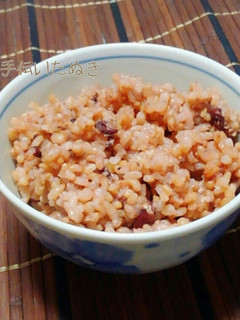 炊飯器で寝かせ玄米【四合】小豆ver.-レシピのメイン写真