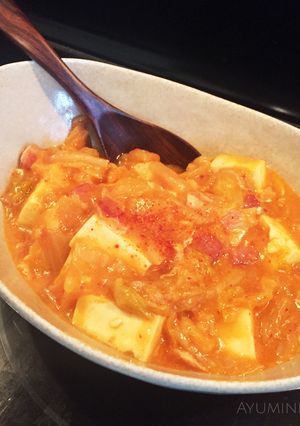 キムチとベーコンで作る韓国ふう麻婆豆腐-レシピのメイン写真
