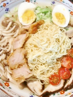プレミアムゼロ!椎茸と唐揚げの夏ラーメン-レシピのメイン写真