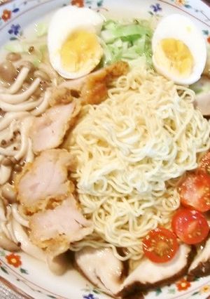 プレミアムゼロ!椎茸と唐揚げの夏ラーメン-レシピのメイン写真