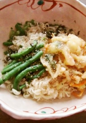 サッポロ一番塩ラーメン♬いんげん入り夏皿-レシピのメイン写真