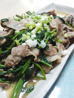 空心菜と豚肉のにんにく炒め-レシピのメイン写真