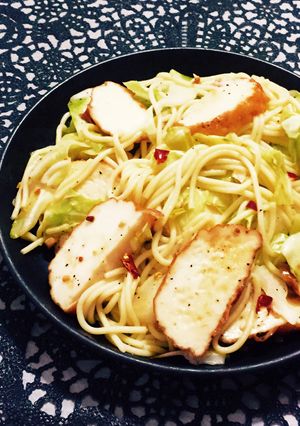 糖質0麺と魚河岸あげのペペロンチーノ-レシピのメイン写真