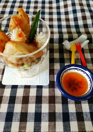 ぎょうざで！アジアンおかずパフェ☆-レシピのメイン写真