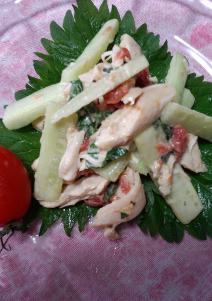 鶏ササミ酒蒸しと和え物-レシピのメイン写真