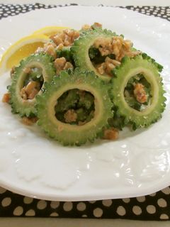 ゴーヤ木の実(胡桃アーモンド等)味噌和え-レシピのメイン写真