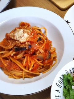 簡単☆ナスとベーコンのトマトスパ-レシピのメイン写真