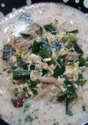豆乳塩ラーメンかきたま汁乗せランチ♪-レシピのメイン写真