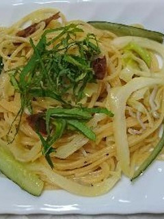 ちりめんじゃこの梅しそパスタ-レシピのメイン写真