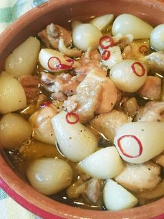 ☆鶏肉とらっきょうのアヒージョ☆-レシピのメイン写真