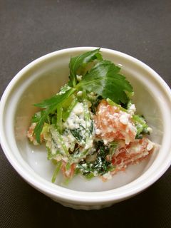 三つ葉とグレープフルーツのチーズ和え-レシピのメイン写真
