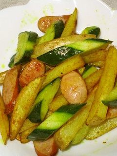 きゅうりと新じゃがいものカレー炒め-レシピのメイン写真