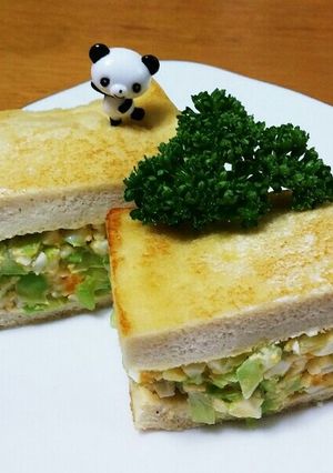 高野豆腐でキャベツたっぷり卵サンド-レシピのメイン写真