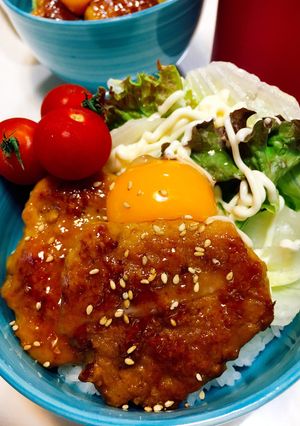 コリコリつくね ロコモコ風-レシピのメイン写真