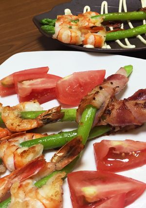 斬新な！丸々アスパラえびベーコン♪-レシピのメイン写真