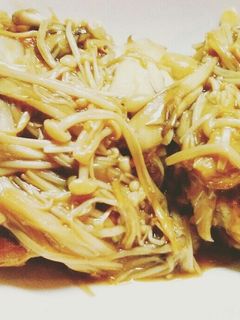 マグロと豆腐のハンバーグきのこあんかけ-レシピのメイン写真