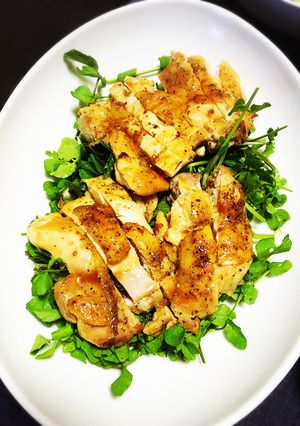 レモン醤油チキンソテー山盛りクレソン-レシピのメイン写真