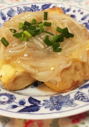 ■超簡単『焼き厚揚げもやしあんかけ』講座-レシピのメイン写真