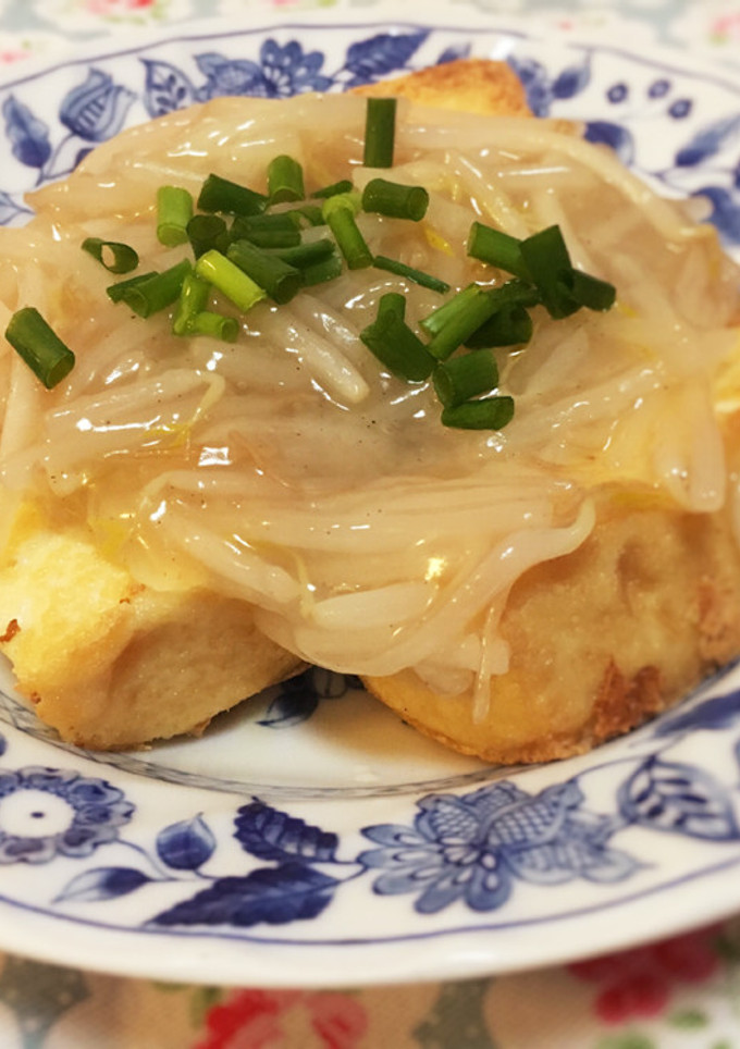 ■超簡単『焼き厚揚げもやしあんかけ』講座-レシピのメイン写真
