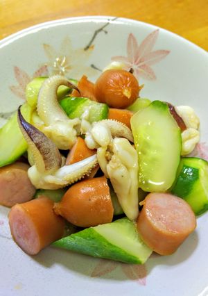甲イカとキュウリの中華炒め-レシピのメイン写真
