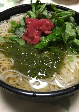 ネバネバあっさり梅じそ素麺-レシピのメイン写真