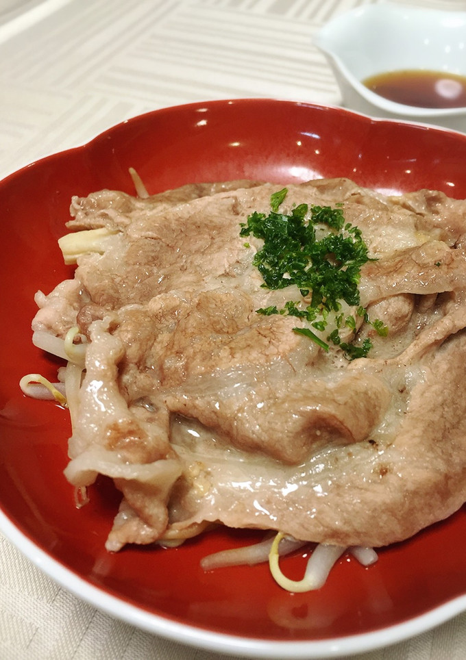 超簡単！もやしと豚肉のレンジ蒸し-レシピのメイン写真