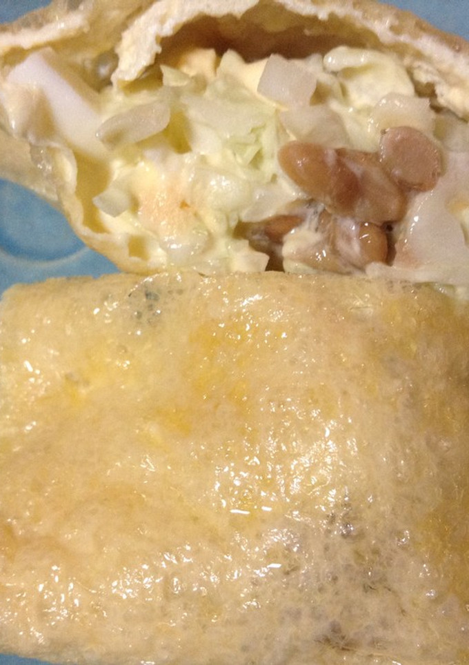 マヨタマキャベツと納豆の油揚げ包み-レシピのメイン写真
