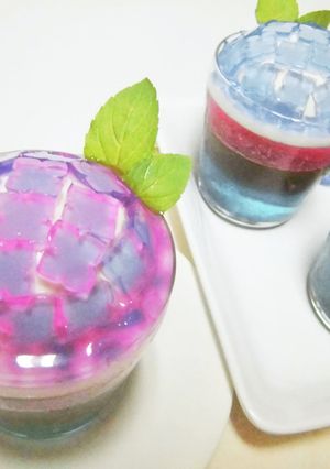 色が変わる紫陽花ゼリーパフェ-レシピのメイン写真