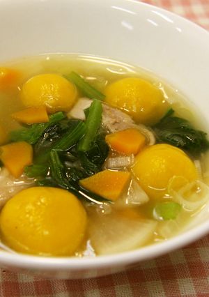 お月見団子汁【学校給食】-レシピのメイン写真
