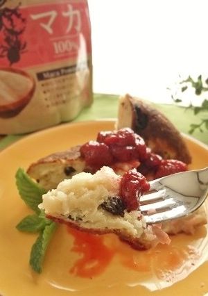マカおからパンケーキ　ジャムソースがけ-レシピのメイン写真
