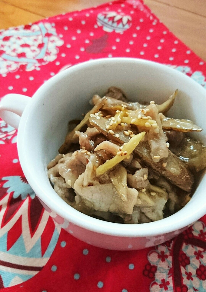 レンジで簡単☆豚こまと牛蒡のしぐれ煮。-レシピのメイン写真