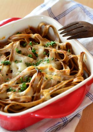 ミートソースそばパスタグラタン-レシピのメイン写真
