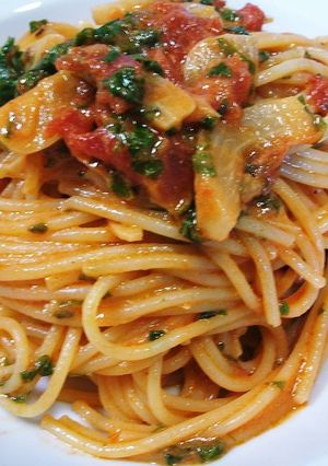 トマトとしそのピリ辛パスタ♪-レシピのメイン写真