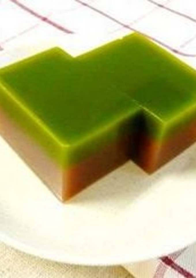 抹茶水ようかん★こしあんと２色♪-レシピのメイン写真