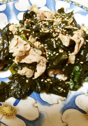 わかめと豚こま肉のポン酢炒め-レシピのメイン写真
