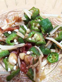 簡単 えのきとオクラの梅肉和え-レシピのメイン写真