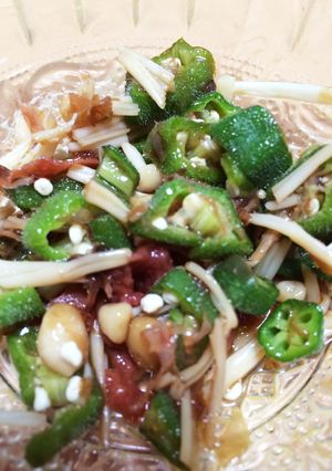 簡単 えのきとオクラの梅肉和え-レシピのメイン写真