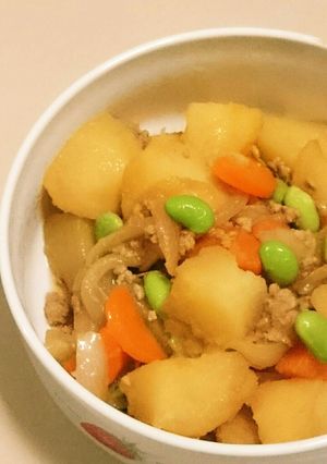簡単フライパンひき肉じゃが☆常備菜おかず-レシピのメイン写真
