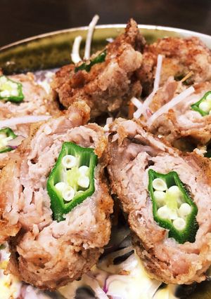 オクラ豚の巻き巻き唐揚げ-レシピのメイン写真