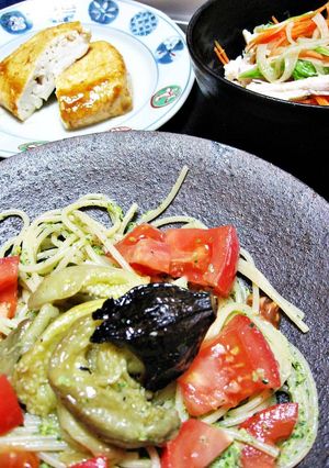 焼きナスとフレッシュトマトのジェノベーゼ-レシピのメイン写真