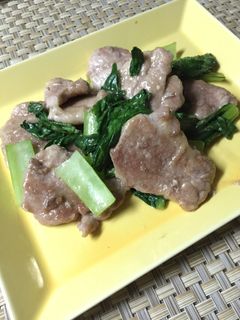豚ヒレと小松菜のからし醤油炒め-レシピのメイン写真