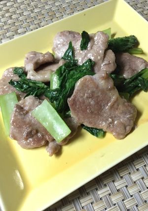 豚ヒレと小松菜のからし醤油炒め-レシピのメイン写真