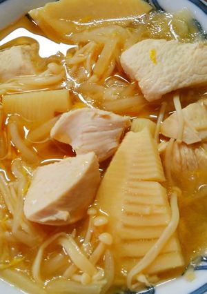 鶏むね肉と筍 もやしの胡麻油香る中華煮-レシピのメイン写真