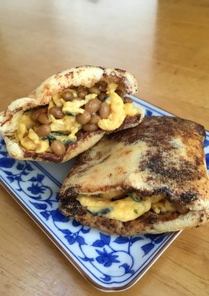 焼き卵と納豆の入った焼きポン酢の油揚げ♡-レシピのメイン写真