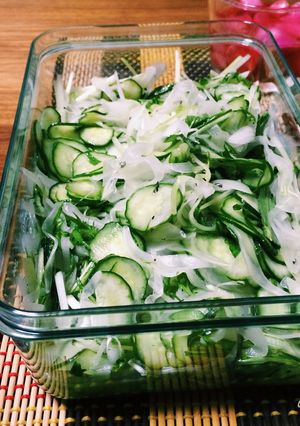 新玉ねぎたっぷり。水菜ときゅうりのマリネ-レシピのメイン写真