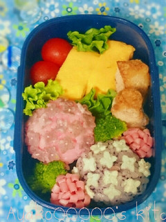 梅雨弁当に♪紫陽花おにぎり-レシピのメイン写真