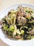 やみつき♪丼にも♪セロリと豚肉の金平風