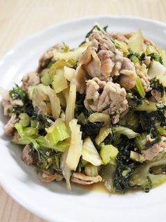 やみつき♪丼にも♪セロリと豚肉の金平風-レシピのメイン写真