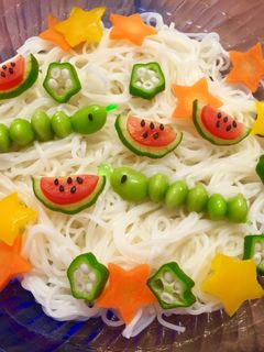七夕☆飾り付け♡そうめん♡-レシピのメイン写真