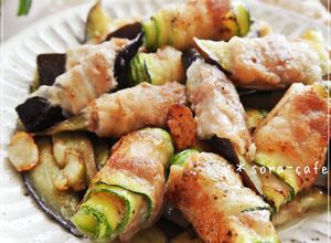 ひらひらズッキーニと茄子の肉巻き♡-レシピのメイン写真